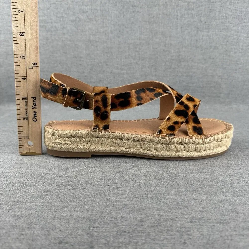 New‎ Madewell Sandals Womens 8.5 Brown Leather Animal Print Beachy Boho Resort